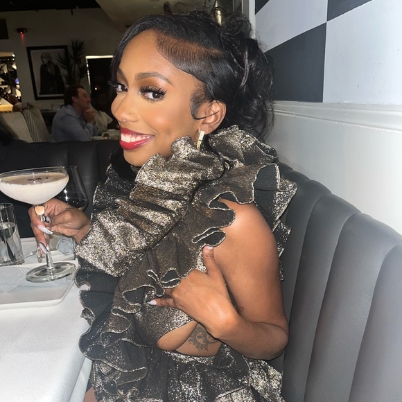 Aknvas Olive Open-Back Ruffled Mini Dress - Picture 3 of 6